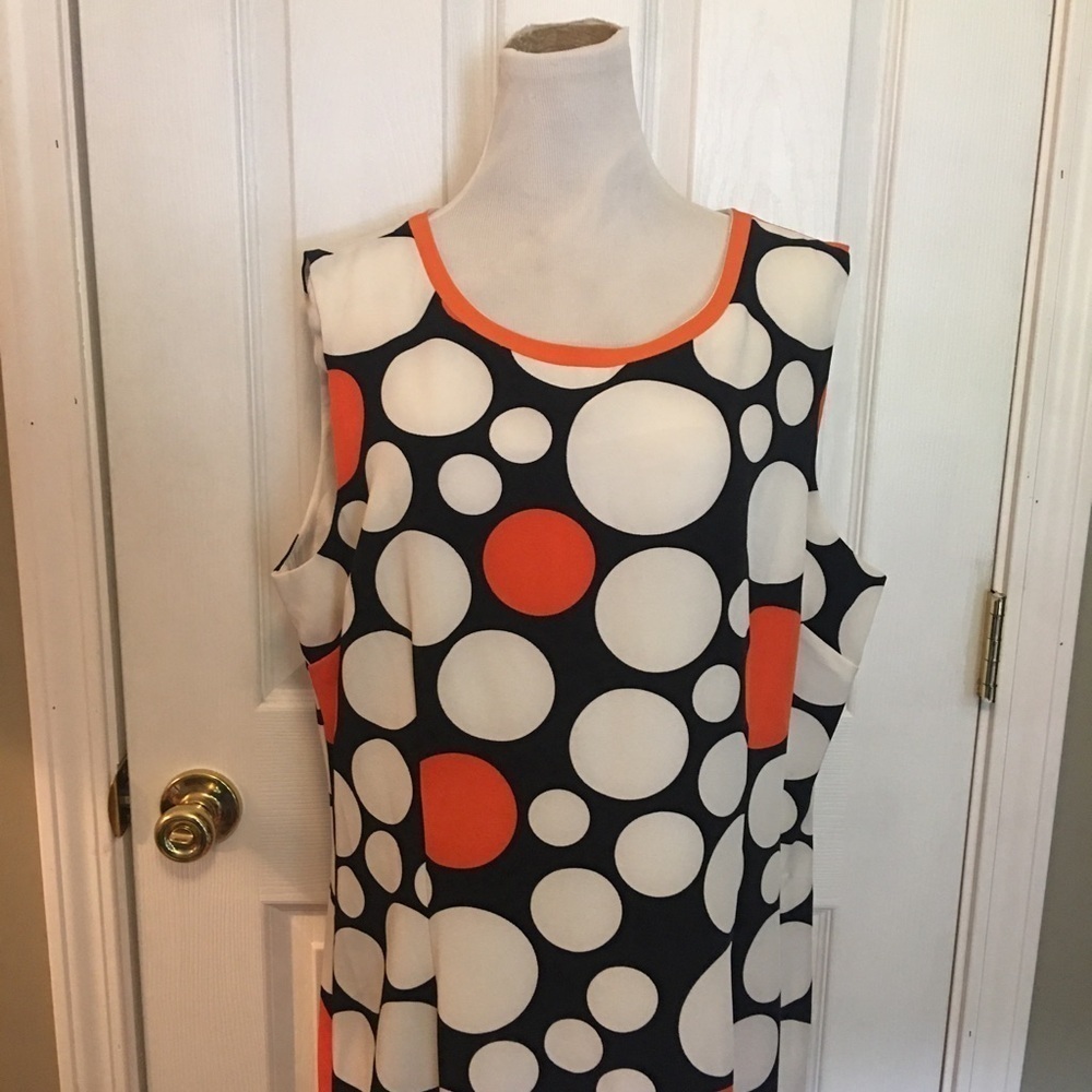 60’S spin-off ILE shift dress sz 16. Large polka dot. Sleeveless. Boho, office. - Picture 3 of 10